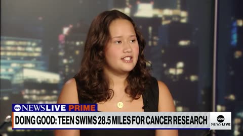 Teen swimmer circles Manhattan for a good cause | ABCNL