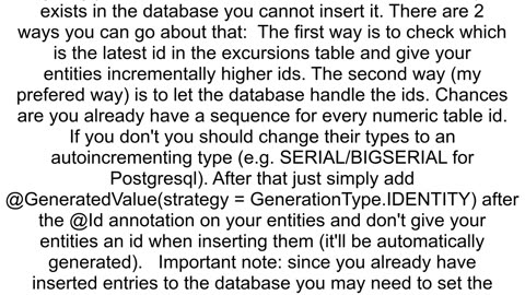 javaxpersistenceRollbackException Error while committing the transaction JPA without Spring