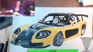 Tokyo Drift acrylic painting time lapse part one!