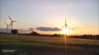 Amazing Sunset and Windmills