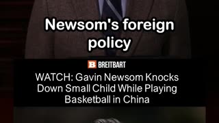 Gavin Newsom Knocks Down Boy while Playing Basketball in China
