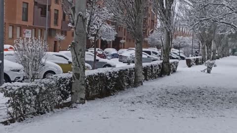 Snow fell in Spain