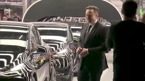 Elon Musk Drone Dance Behind the Scenes at Teslas Delivery Event 2022, Berlin Germany in 4K