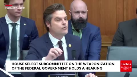 Matt Gaetz Clashes With Dem Witness At House Weaponization Committee Hearing