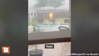 People Witness BASEBALL-SIZED Hailstones Falling Outside Their Window in Texas
