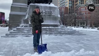 Supporters of the Freedom Convoy talk about why they were shoveling snow off the National War Memorial