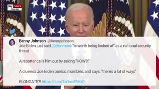 Clueless' Joe Biden 'panics' after Elon Musk question