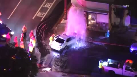 Police Pursuit Leads to Suspect Slamming Into Hydrant