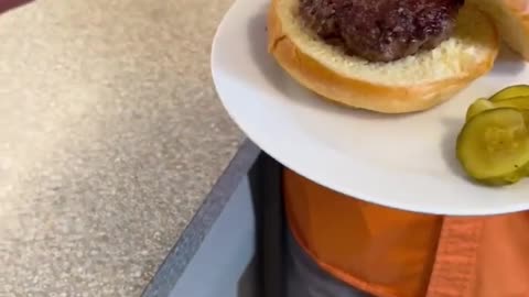 Making a burger in pan