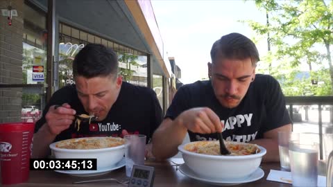 SPICY ASIAN SOUP CHALLENGE! Spicy Food Challenge! 7lb Hot Laksa Soup! Man Vs Food