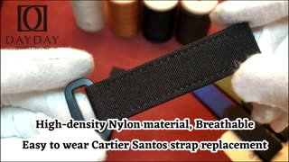 Canvas nylon velcro strap Quickswitch for New Cartier Santos(Multi-color)