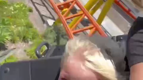 4 year olds first time on a roller coaster