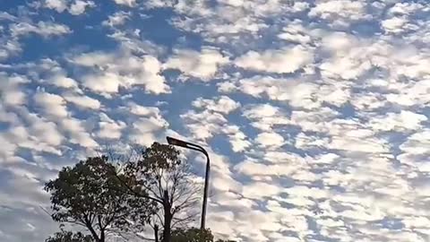 The blue sky and white clouds