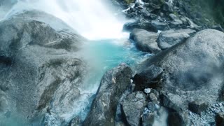 Cold Waterfall In Mountains 1440p
