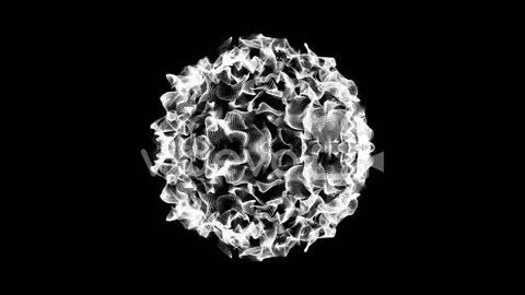 A Fractal Wireframe Sphere Undulates (Loop)