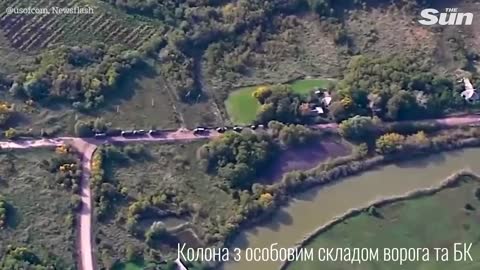 Ukrainian Special Forces DESTROY a whole column of Russian armoured vehicles with MLRS missiles