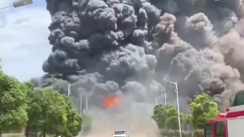 Massive explosion in a chemical plant in Guixi, East China's Jiangxi Province