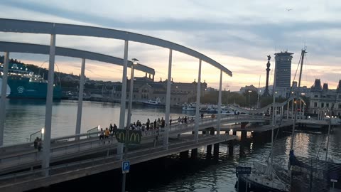 Rambla de Mar view from Maremagnum Mall