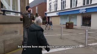 Muslim Spits, Swears, and Threatens Street Preacher in Blackburn, UK