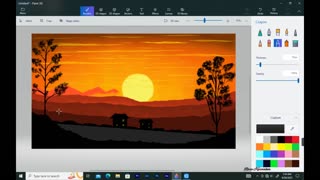 How to Draw Paint 3D __ Drawing in paint 3D __ Scenery drawing __ Landscape