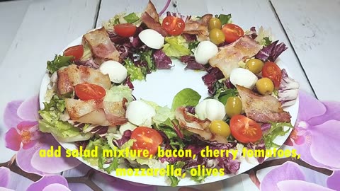 A very simple spicy salad with bacon, but with a wonderful taste