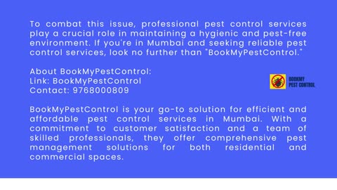 Efficient Pest Control Services in Mumbai - Call 9768000809