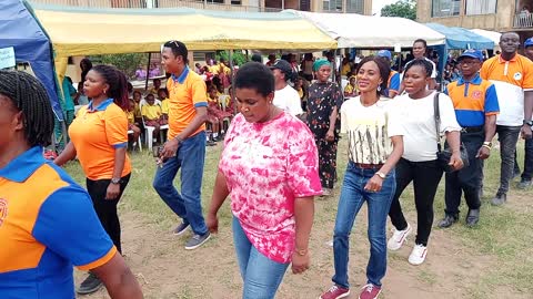 School Proprietors on the match parade during Children's day by APSO, Nigeria