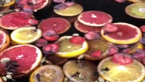 Famous Russian street food - Yummy fruit tea