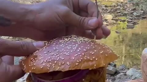 Dev Orman Burger 🍔 Ancient Order! Fast Forest XXL Burger🔥 cocking food videos