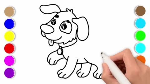 How To Draw a Dog and Coloring Easy Step by Step For Kids