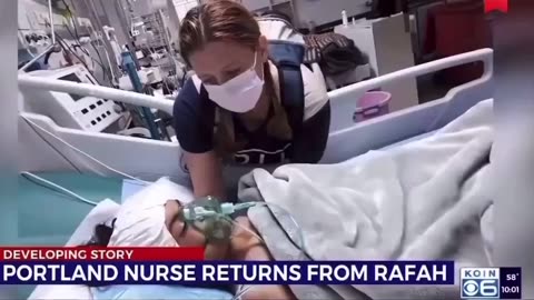 American nurse Monica Johnson returned to her homeland in tears.