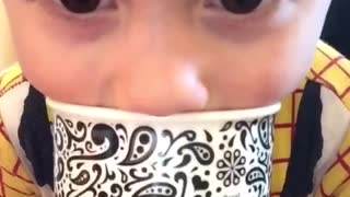 Baby illustrates the effects of caffeine