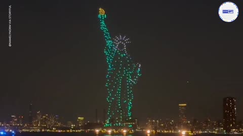 Statue of Liberty drone display wows onlookers on Fourth of July