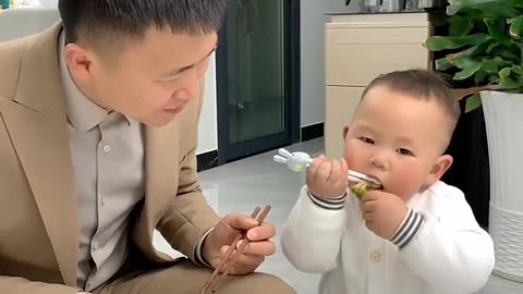 Baby stealing food