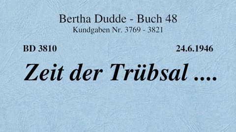 BD 3810 - ZEIT DER TRÜBSAL ....