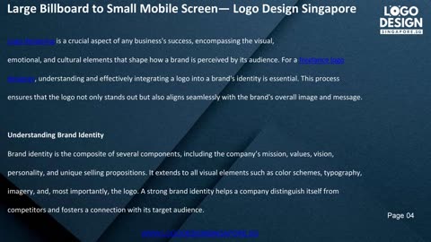 Large Billboard to Small Mobile Screen — Logo Design Singapore