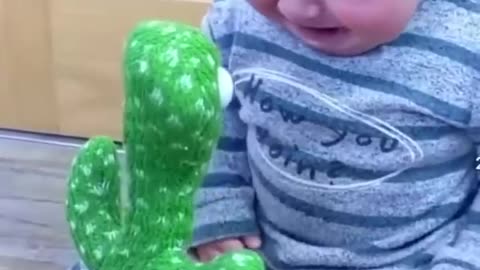 4 March 2023 |Cute Babies Playing with Dancing Cactus (Hilarious)Cute Baby #Funny Videos