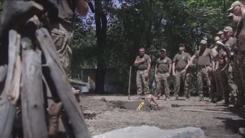 Azov Battalion perform pagan blood ritual, Roman/Nazi salute (Ukraine)