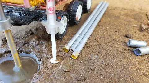 diy tractor mini borewell drilling machine - science project - submersible water pump