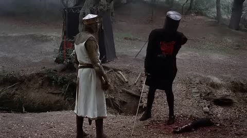 MONTY PYTHON & THE HOLY GRAIL >King Arthur fights the BLACK KNIGHT