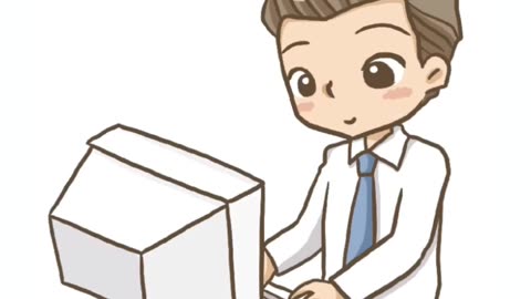 How to draw cute boy in office very easy
