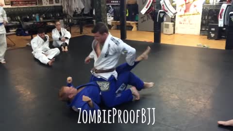 Fake Leg Drag to Ninja Mount vs Open Guard - ZombieProof Brazilian Jiu-Jitsu / Gi Techniques