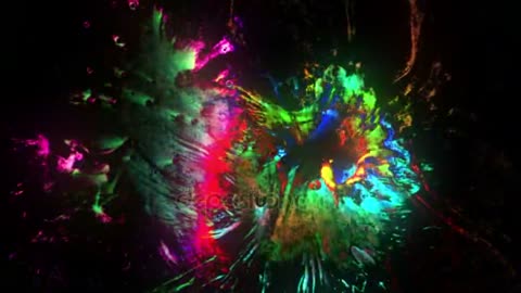 video clip shows a mixture of colorful paint mixed together