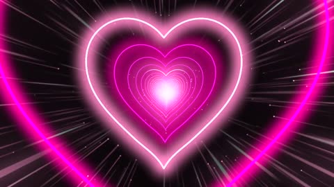 353. Zoom Lines Background🩷Tunnel Background Video Loop Neon Heart Tunnel Animated Background