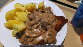 [FHD] 🥩 Escalope Chasseur ("Jägerschnitzel") w/ 🍄 Creamy Mushroom Sauce & 🍠 Parsley Potatoes