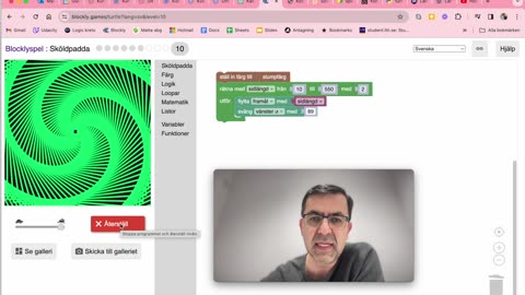 Hur programmerar man spiraler i blockly punkt games