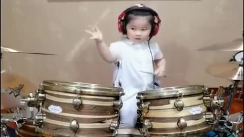 main drummer of SpecialQVibrations - 3 years old