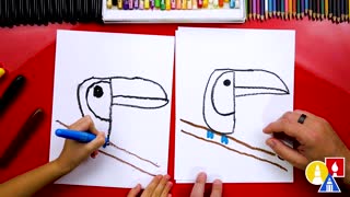 How To Draw A Toucan - Letter T - Preschool