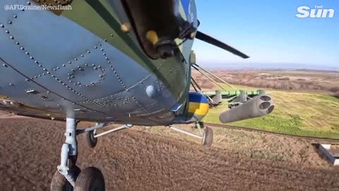 Ukrainian Mi-8 attack helicopter fires on Russian positions