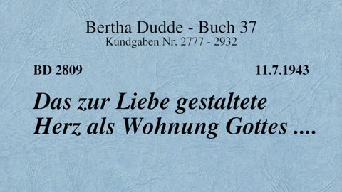 BD 2809 - DAS ZUR LIEBE GESTALTETE HERZ ALS WOHNUNG GOTTES ....